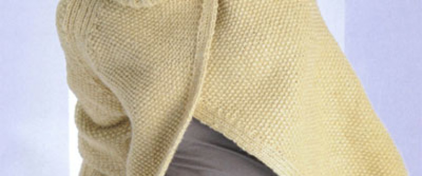 Пуловер с воротником и отдельно связанными полочками
