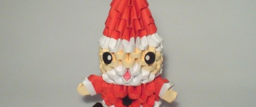 Мини Санта Клаус из треугольных модулей