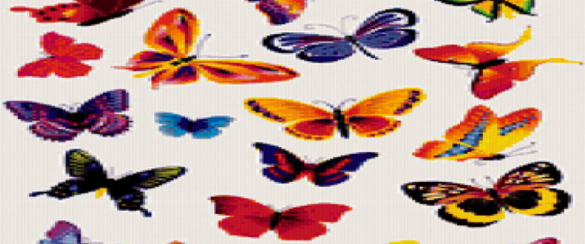 Вышивка крестом.схема для подушки «Бабочки»