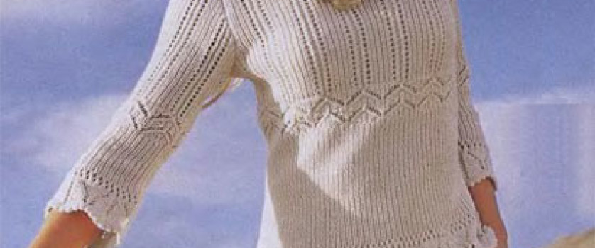 Пуловер с разными узорами